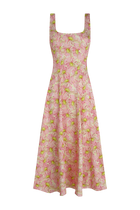 Ginebra Dress Lime Flowers