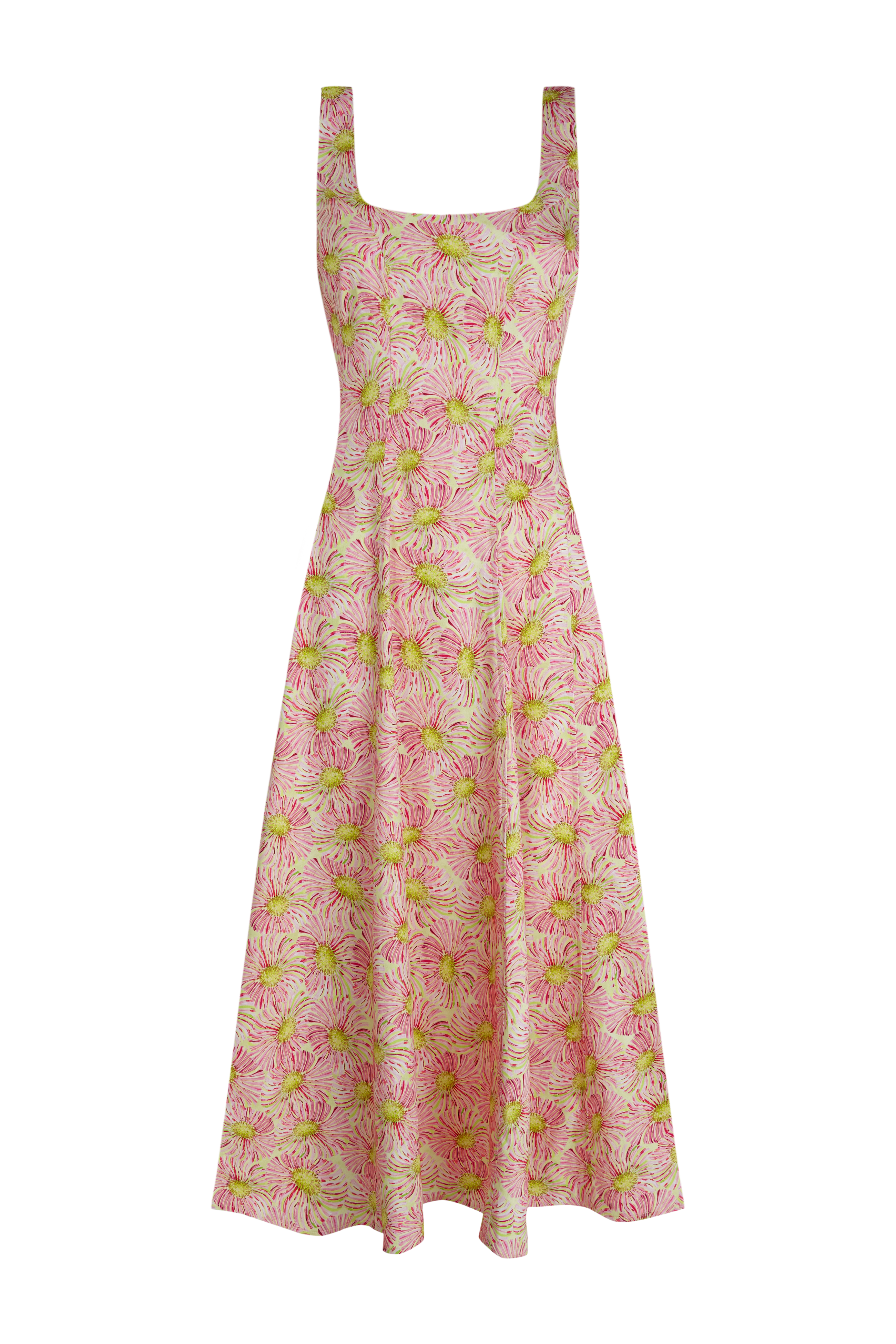 Ginebra Dress Lime Flowers