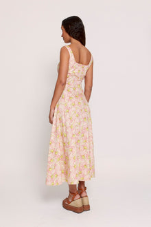 Ginebra Dress Lime Flowers