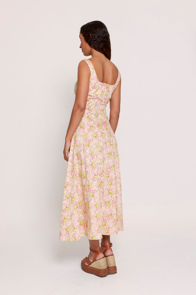 Ginebra Dress Lime Flowers