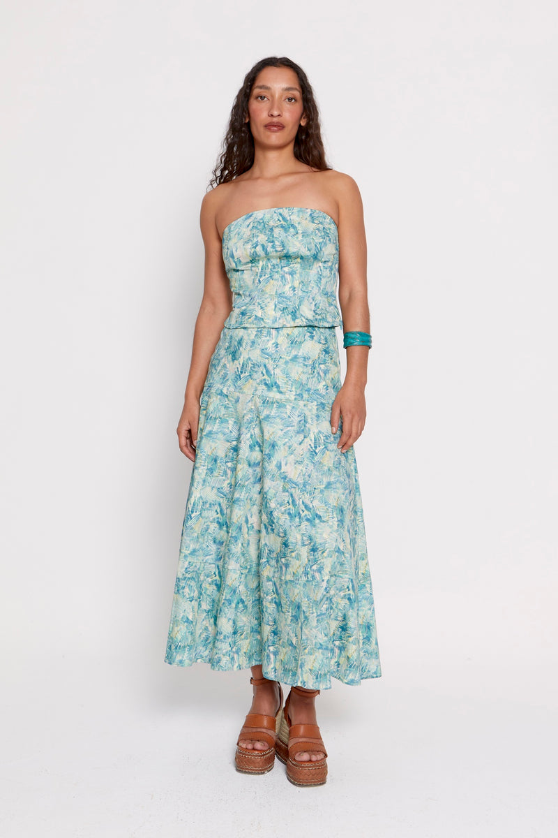 Rose Skirt Turquoise Meadow