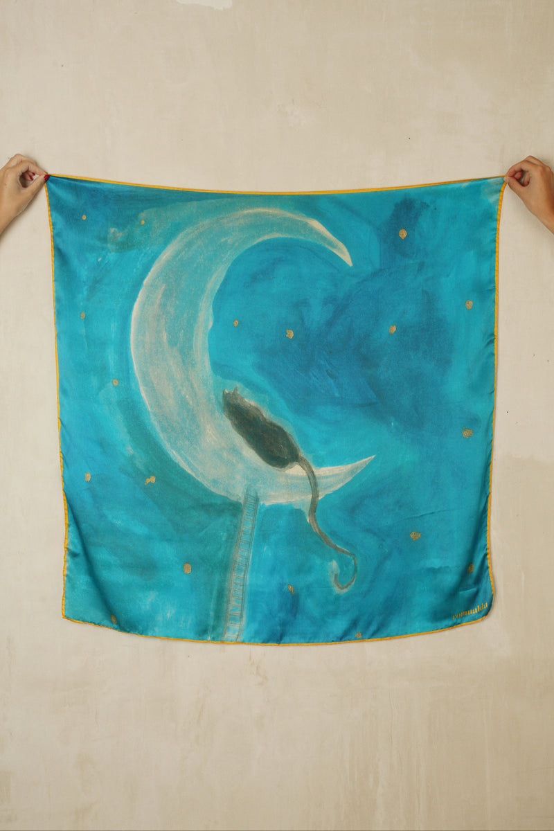 Pañuelo de seda El Gato y La Luna