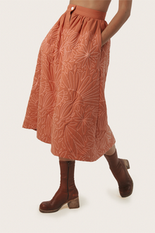 Petunia Caramel Quilted Skirt