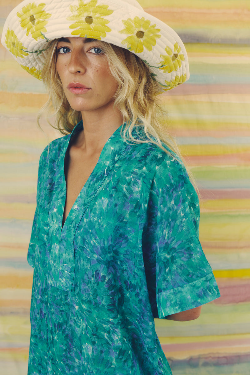 Espirea Turquoise Short Kaftan