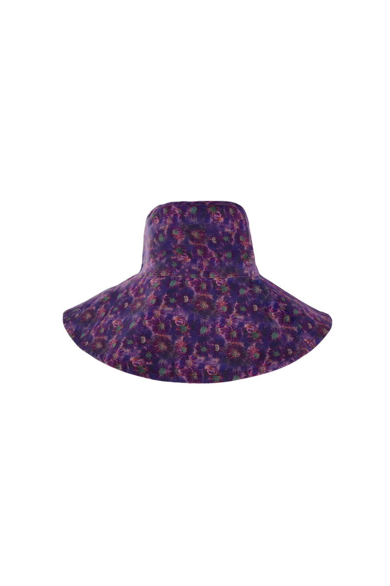 Sombrero Flores Lila Gran Bucket