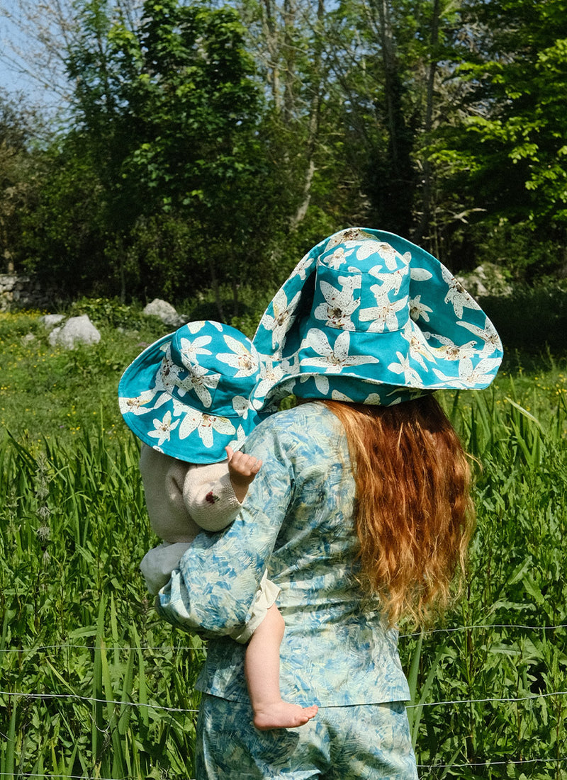 Sombrero Turquoise Floral Gran Bucket Kids