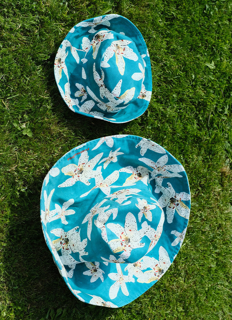 Sombrero Turquoise Floral Gran Bucket Kids
