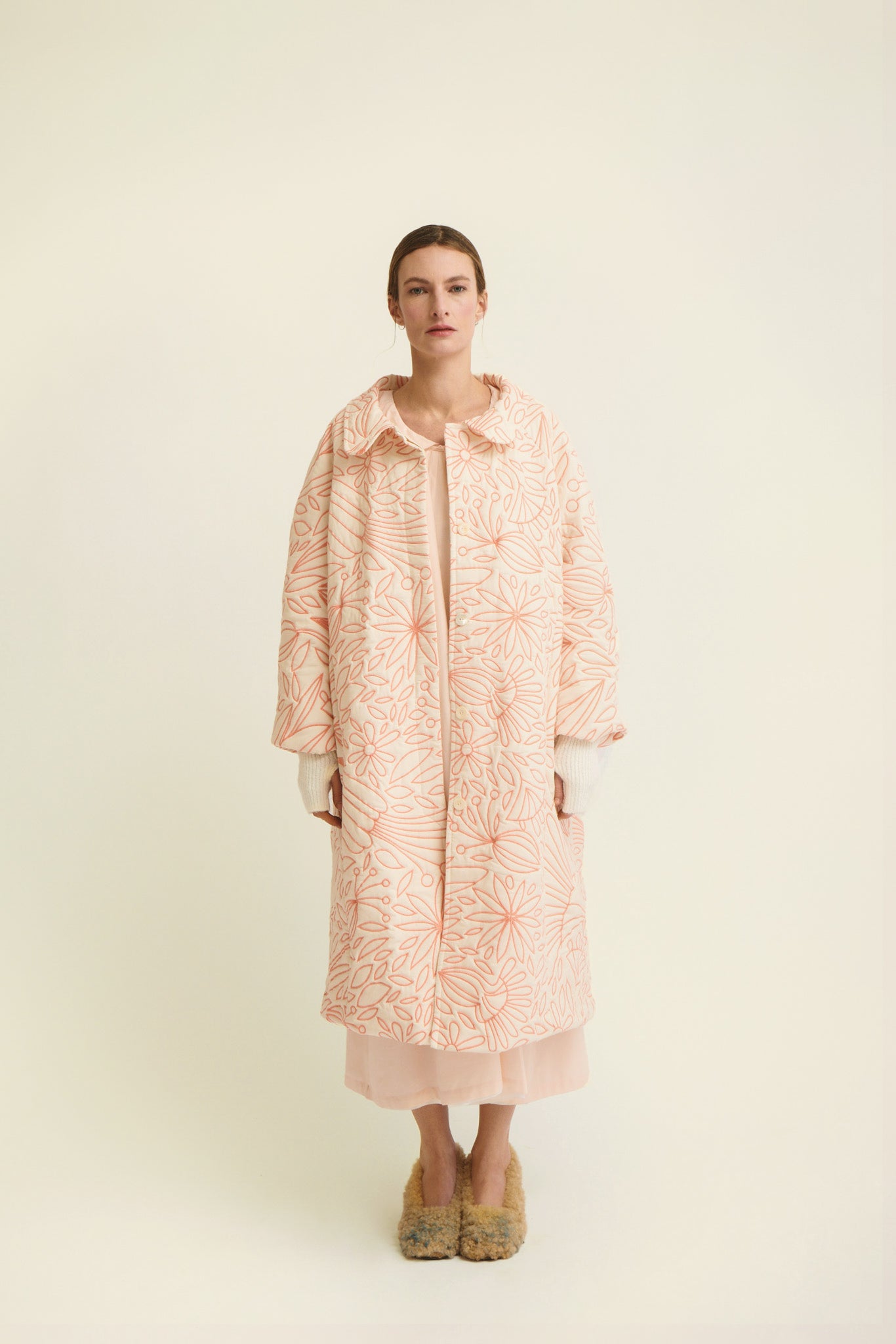 Plumeria Ivory Quilted Coat