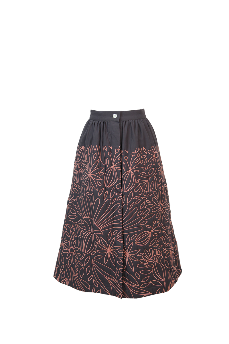 Petunia Black Quilted Skirt