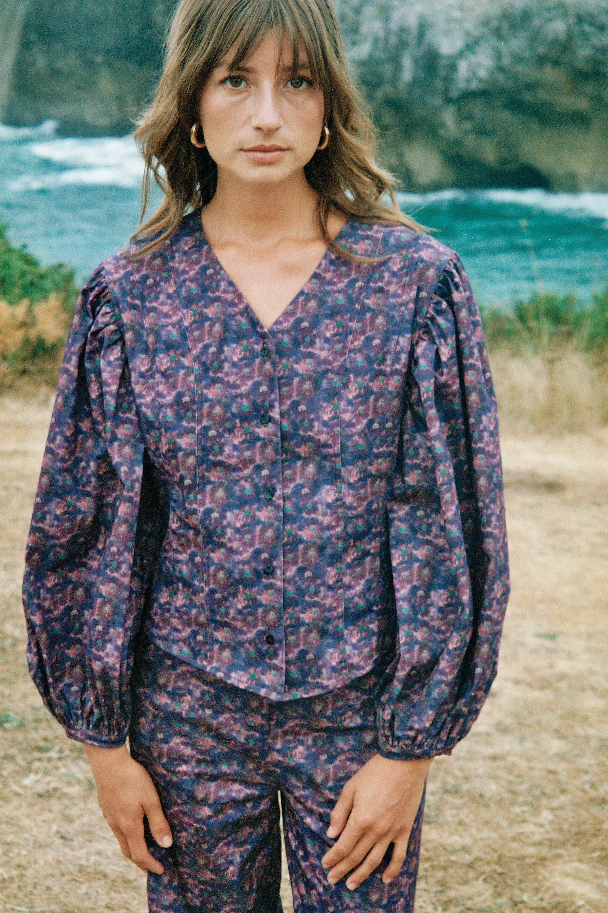 Blusa Talia Flores Lila