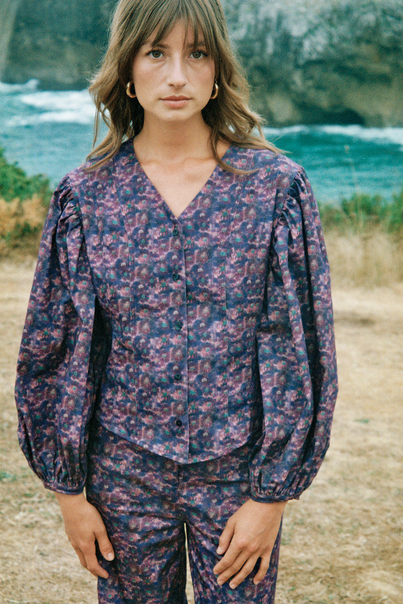 Blusa Talia Flores Lila