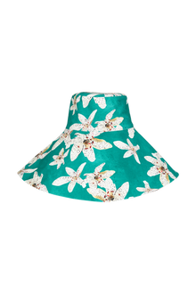 Turquoise Floral Grande Hat