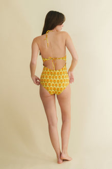 Abelia yellow halter swimsuit