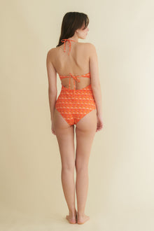 Abelia orange halter swimsuit