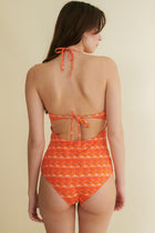 Abelia orange halter swimsuit