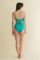 Stapelia turquoise strapless swimsuit