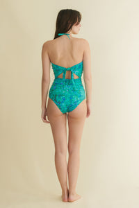 Stapelia turquoise strapless swimsuit
