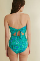 Stapelia turquoise strapless swimsuit