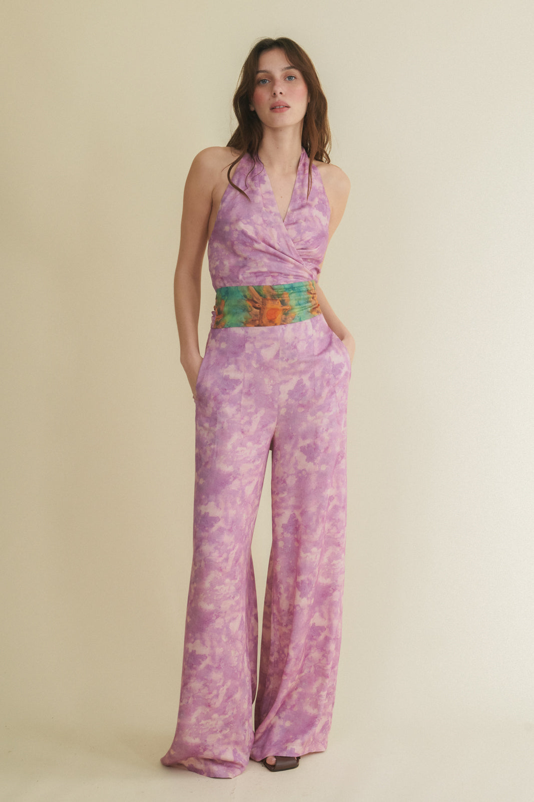 Endrino lilac palazzo trousers