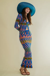 Hiedra knitted high-waist midi skirt