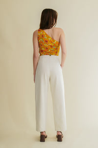 Mimi off-white carrot fit trousers