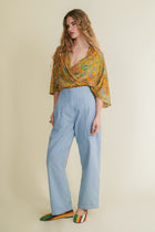 Mimi light blue carrot fit trousers