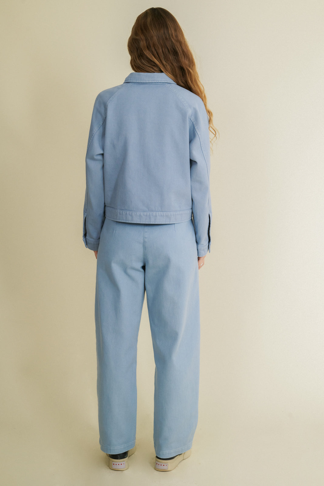 Sixta light blue ranglan sleeve jacket