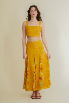 Alheli yellow pleated skirt