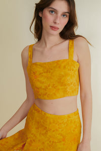 Alheli yellow pleated skirt