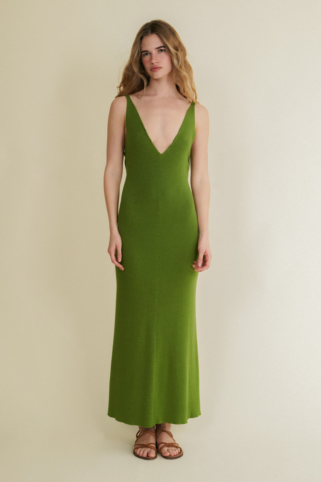 Elise green fitted dress