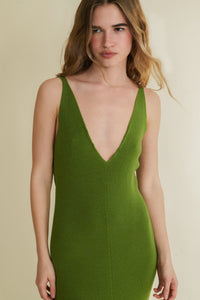 Elise green fitted dress
