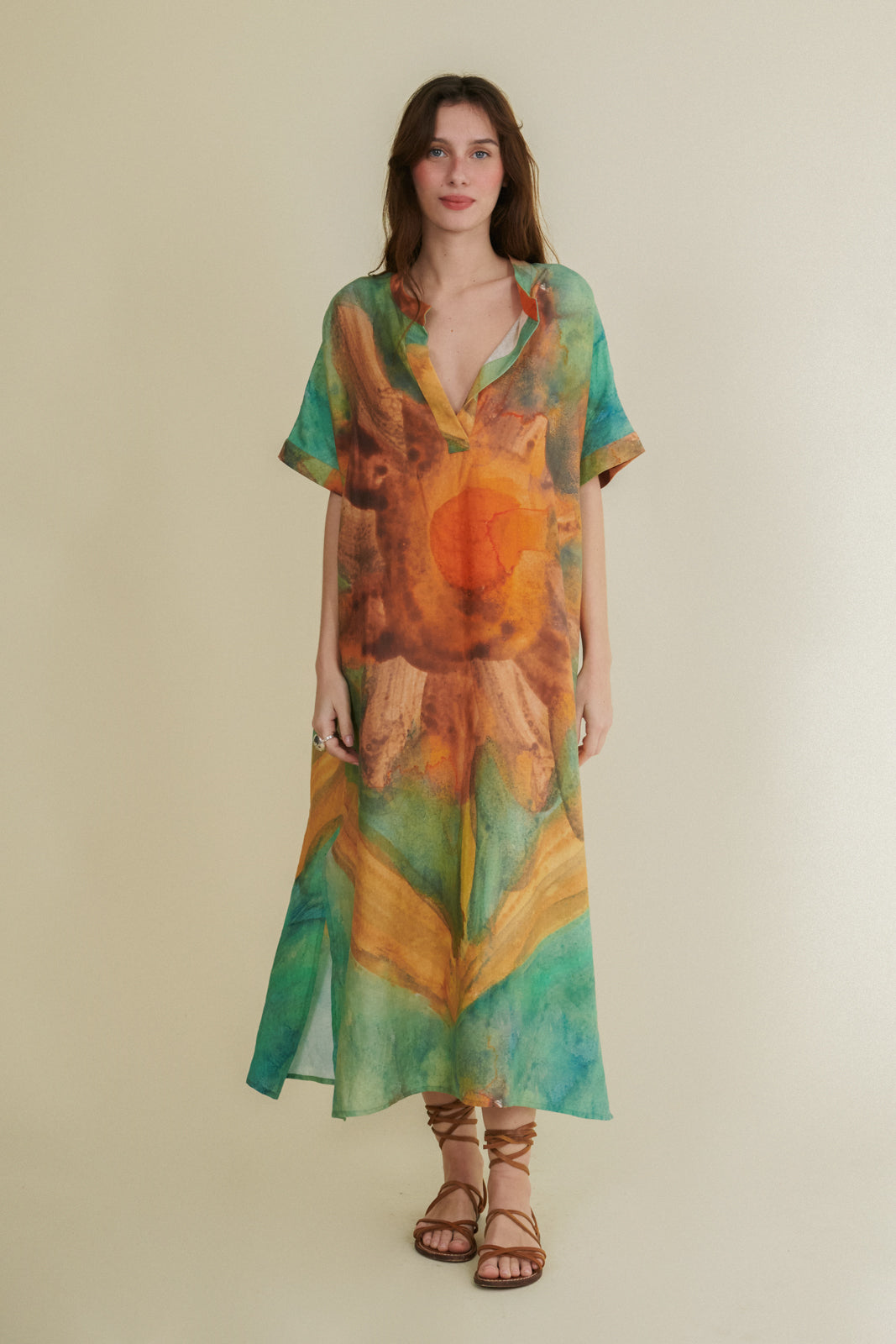 Clavel turquoise kaftan