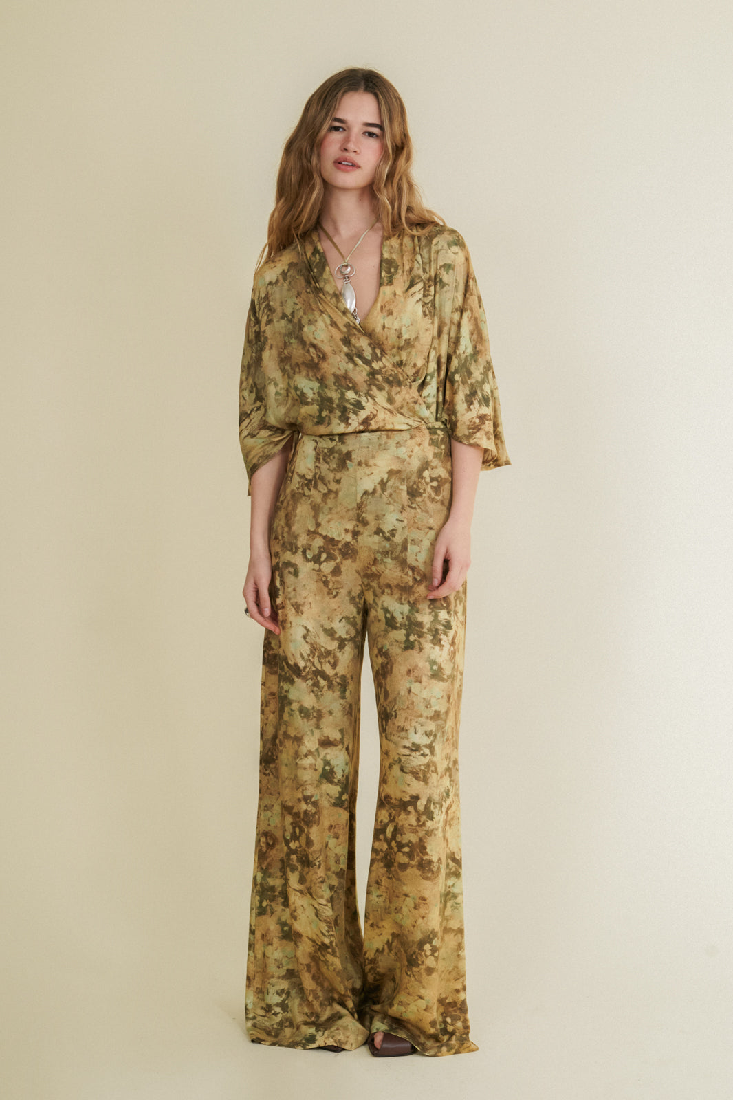 Endrino green palazzo trousers