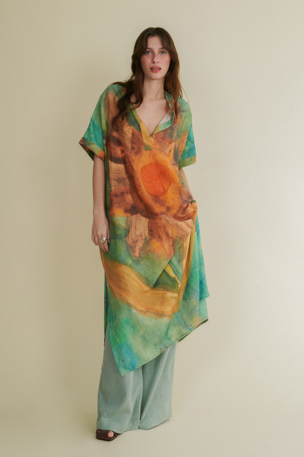 Clavel turquoise kaftan