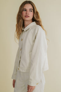 Sixta off-white ranglan sleeve jacket