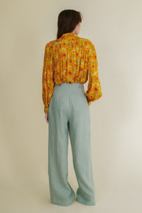 Aphelia turquoise high-waist trousers