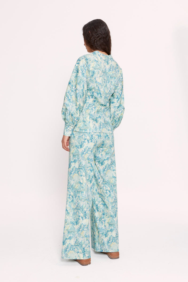 Camisa Mila Turquoise Meadow