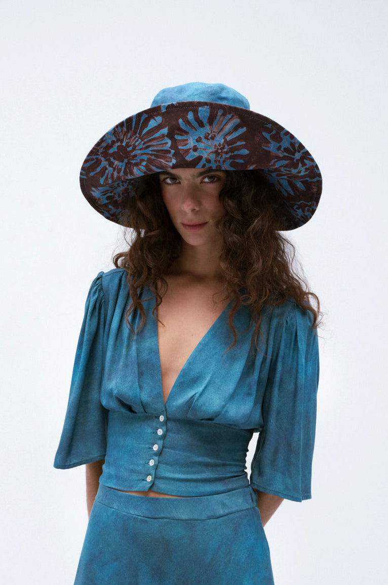 Sombrero Flores Picadas Gran Bucket