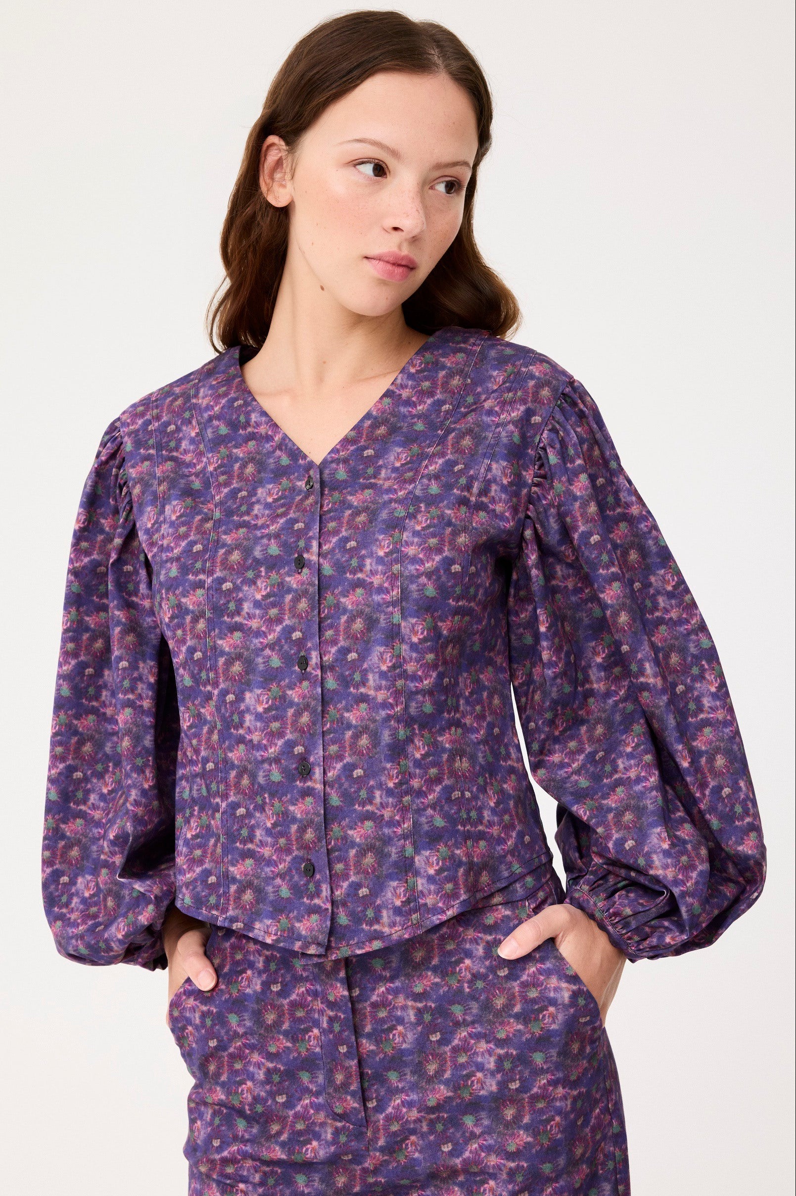 Blusa Talia Flores Lila