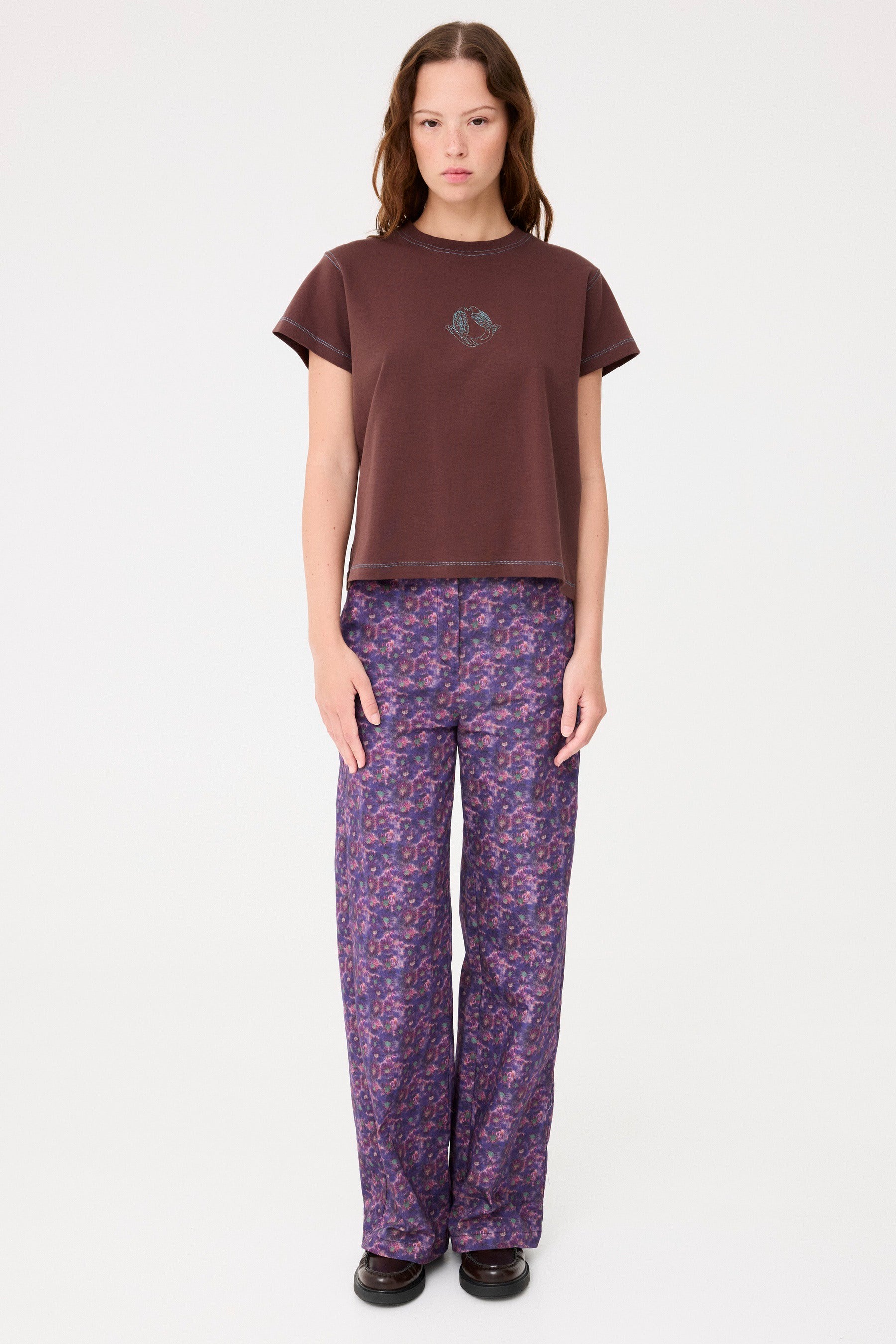 Pantalón Elio Flores Lila