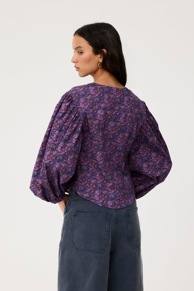 Talia Blouse Lilac Flowers