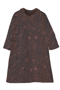 Plumeria Black Quilted Coat