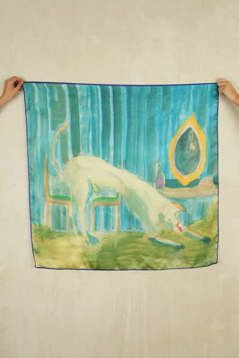 Silk Scarf Perro Bocabajo